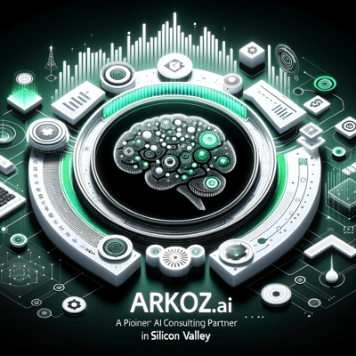 DALL·E 2024-01-29 21.19.29 - An image symbolizing Arkoz.ai, a Pioneer AI Consulting Partner in Silicon Valley. The image should feature a sleek and innovative design with a whit