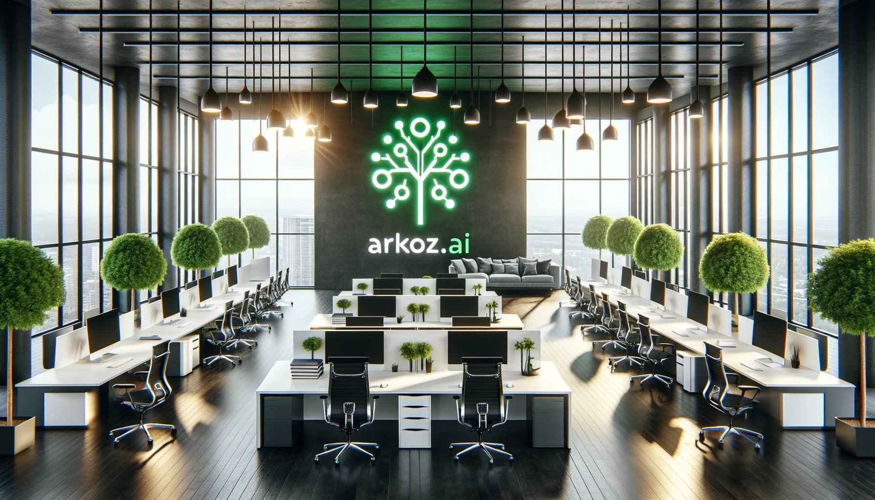 DALL·E 2024-02-25 19.37.27 - Create an image of a modern, spacious office interior with a large open space filled with natural light from floor-to-ceiling windows. The office shou DALL·E 2024-02-25 19.37.27 - Create an image of a modern, spacious office interior with a large open space filled with natural light from floor-to-ceiling windows. The office shou